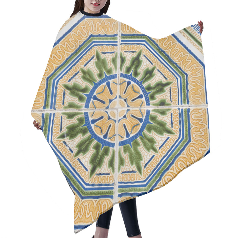 Personality  Traditional Portuguese Glazed Tiles Hair Cutting Cape