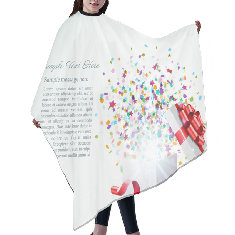 Personality  Open Gift With Fireworks From Confetti Vector Background. Eps 10 Hair Cutting Cape