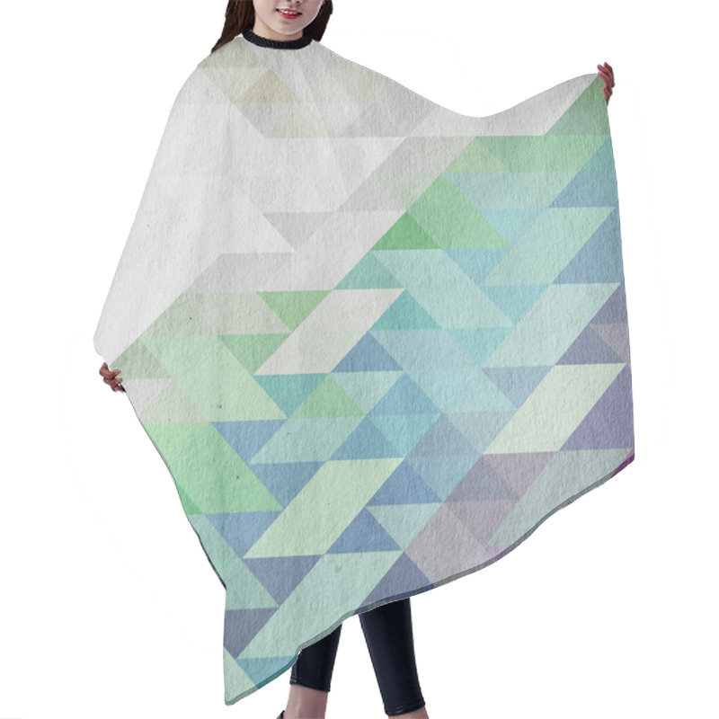 Personality  Green And Blue Retro Mosaic Background Hair Cutting Cape