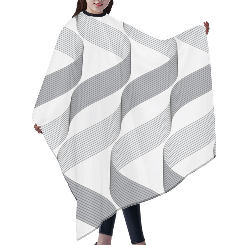 Personality  Ribbons Making Waves With Dark And Light Pattern Hair Cutting Cape