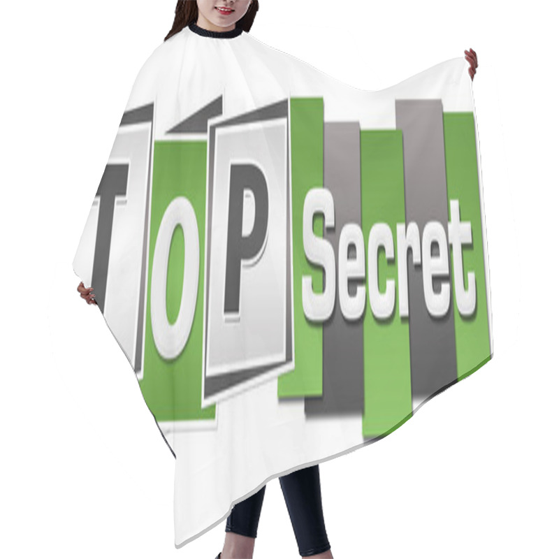 Personality  Top Secret Green Grey Stripes Squares Horizontal  Hair Cutting Cape