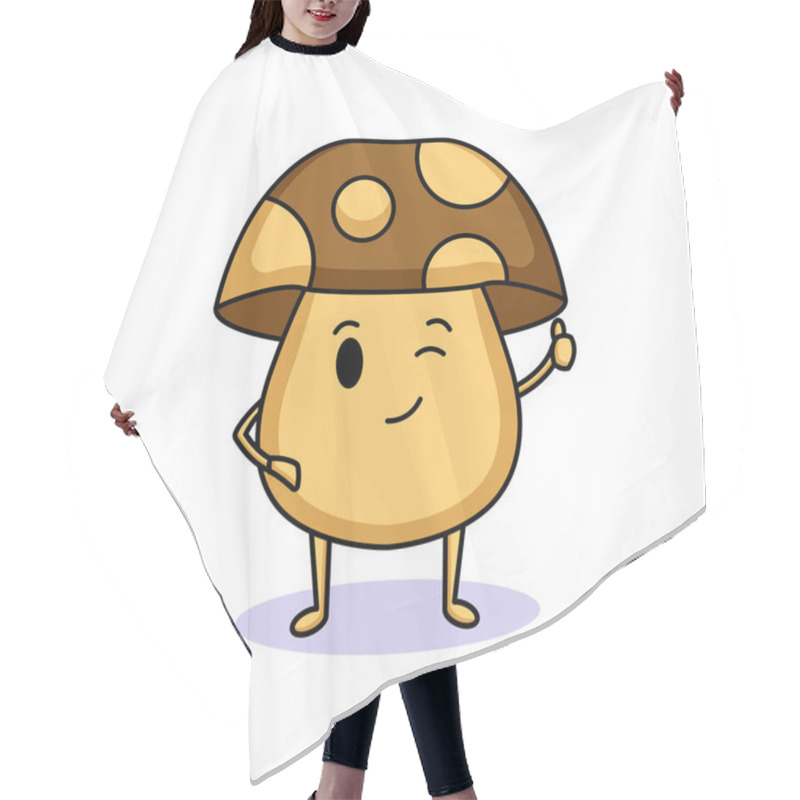 Personality  Cute Mushroom Mascot Design Illustration Hair Cutting Cape