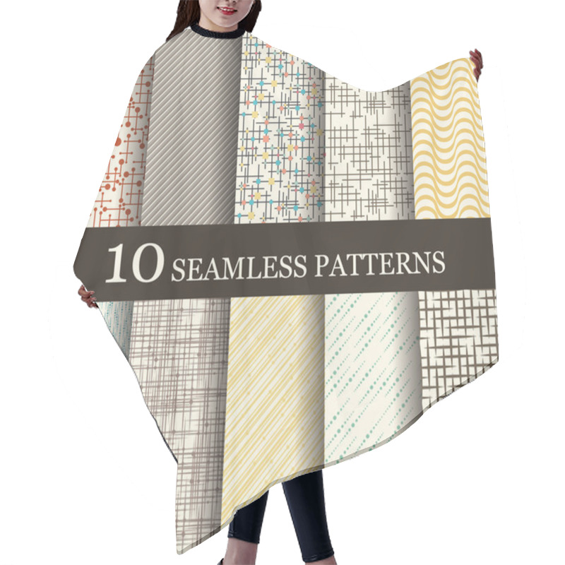 Personality  Set Of Retro Seamless Patterns Hair Cutting Cape