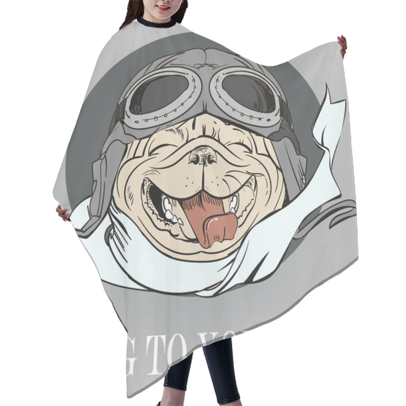 Personality  Cute Portrait Of A Dog Hair Cutting Cape