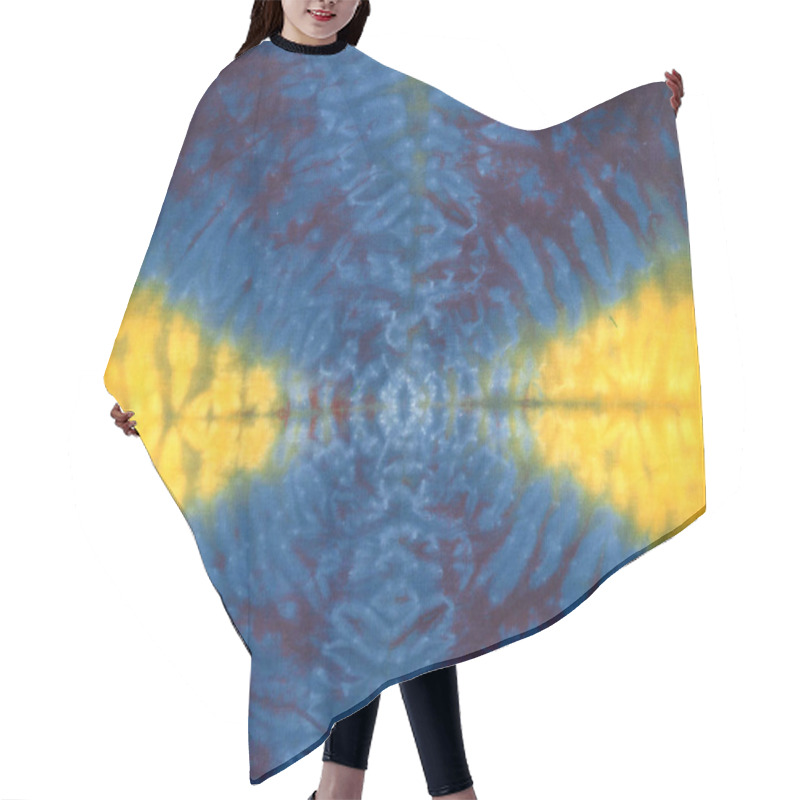 Personality  Unique Tie And Dye With Modern Indigo Wallpaper Tile.ink Textured Background . Hand Done  Hair Cutting Cape