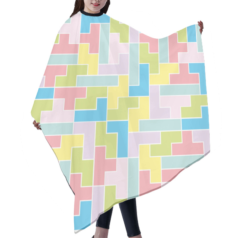 Personality  Pattern Mosaic Tiles Texture Hair Cutting Cape