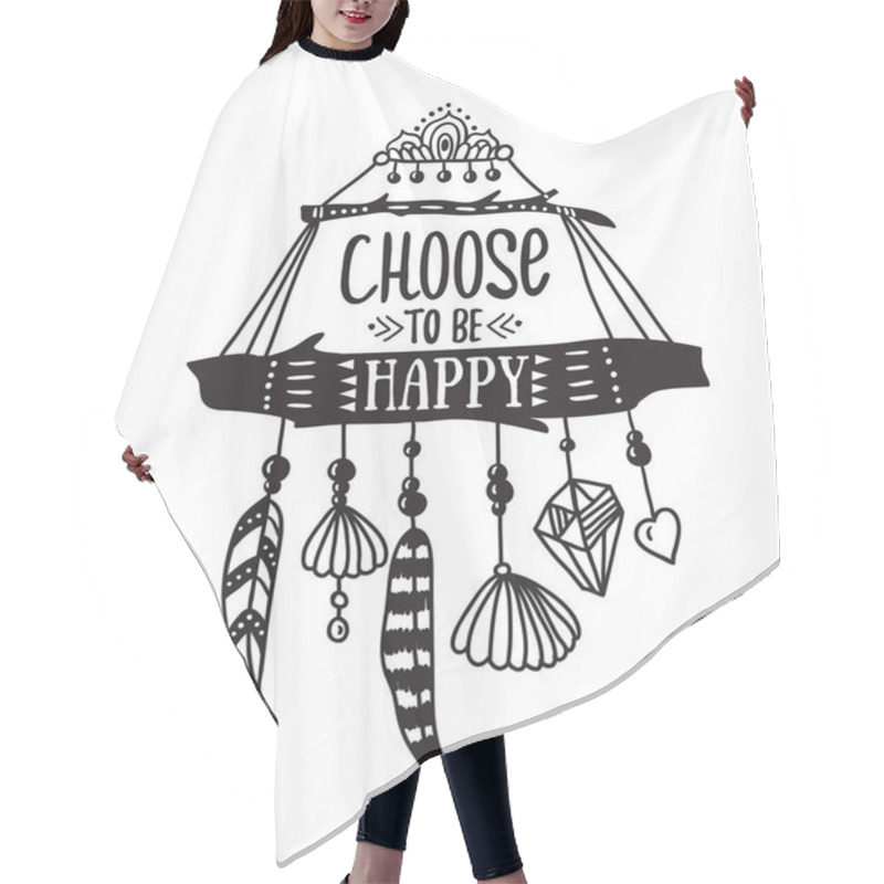 Personality  Boho Template With Inspirational  Lettering Hair Cutting Cape