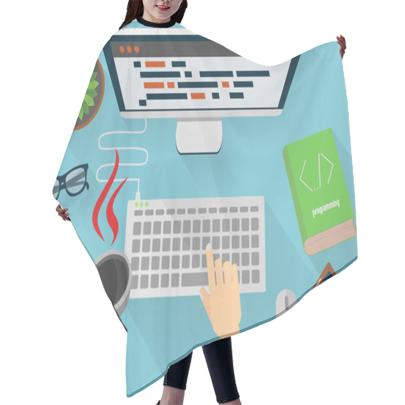 Personality  Java Programmer At Work Hair Cutting Cape