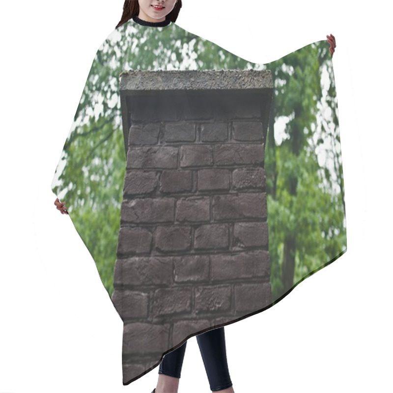 Personality  Dark Brown Chimney And The Green Forest On The Background Hair Cutting Cape