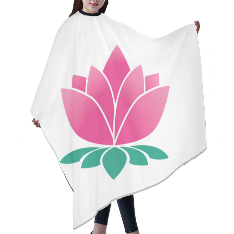 Personality  Lotus Flower Abstract Vector Logo Design Template With Human Doing Yoga . Health & SPA Creative Idea. Asian Culture Concept Symbol Icon Hair Cutting Cape