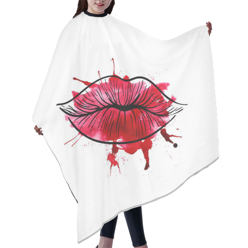 Personality  Kiss Illustration Hair Cutting Cape