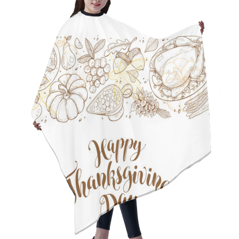 Personality  Happy Thanksgiving Poster Hair Cutting Cape