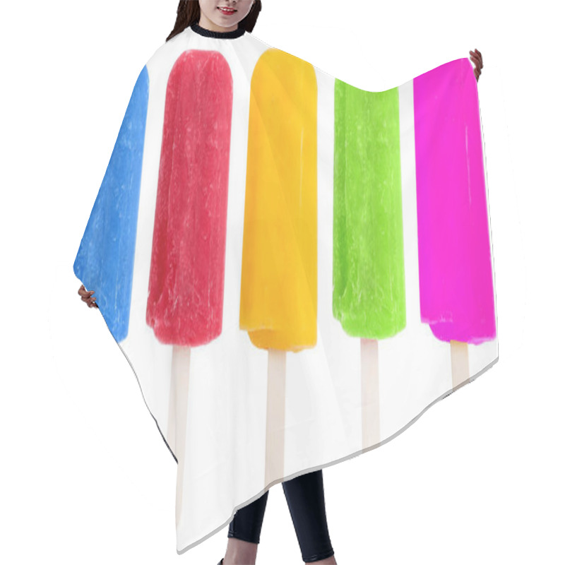 Personality  Popsicles Popsicle Collection Assorted Ice Cream Lolly Icecream Ice-cream Summer Isolated On A White Background Hair Cutting Cape