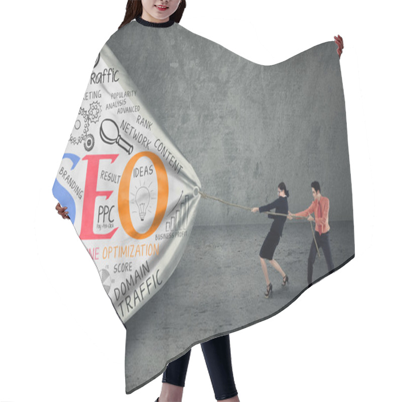 Personality  Business Strategy With Seo Concept Hair Cutting Cape