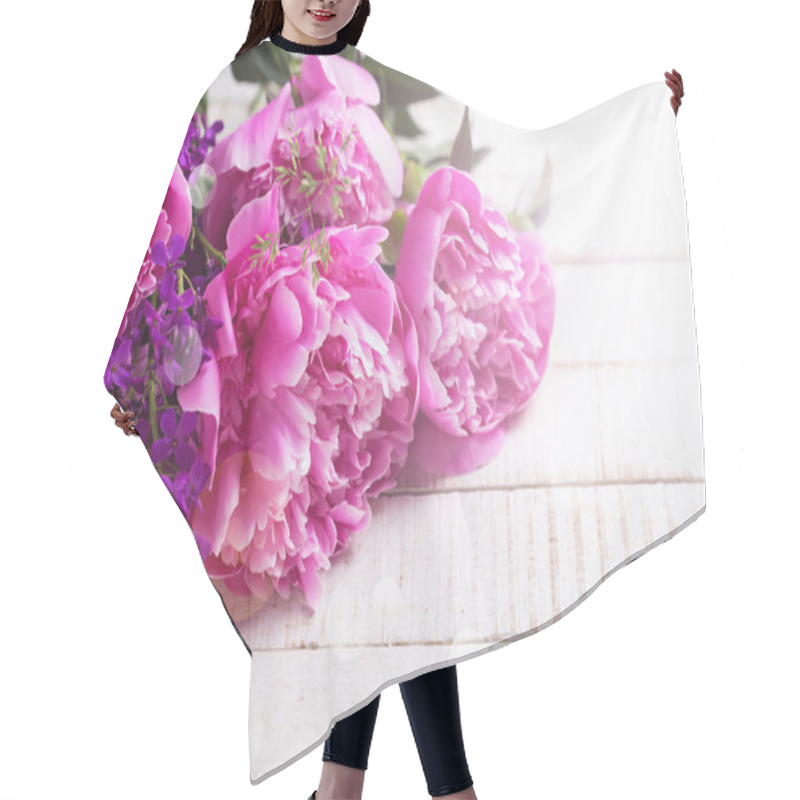 Personality  Fresh Pink Peonies Hair Cutting Cape