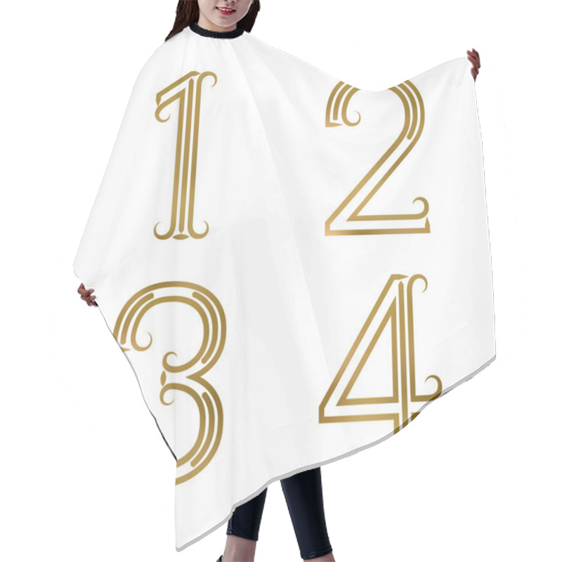 Personality  One, Two, Three, Four Golden Numbers. Hair Cutting Cape