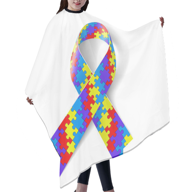 Personality  Puzzle Ribbon Hair Cutting Cape