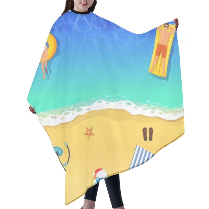 Personality  Top View Summer Tropical Banner. Hair Cutting Cape