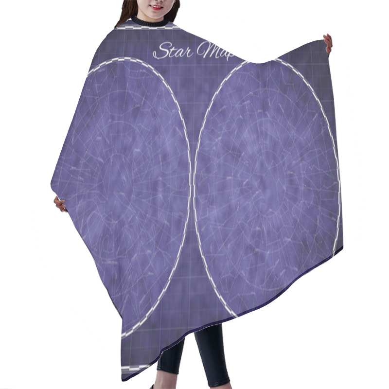 Personality  High Detailed Star Map With Names Of Constellations Hair Cutting Cape