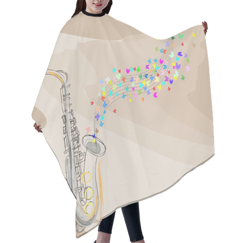 Personality  Saxophone Hair Cutting Cape