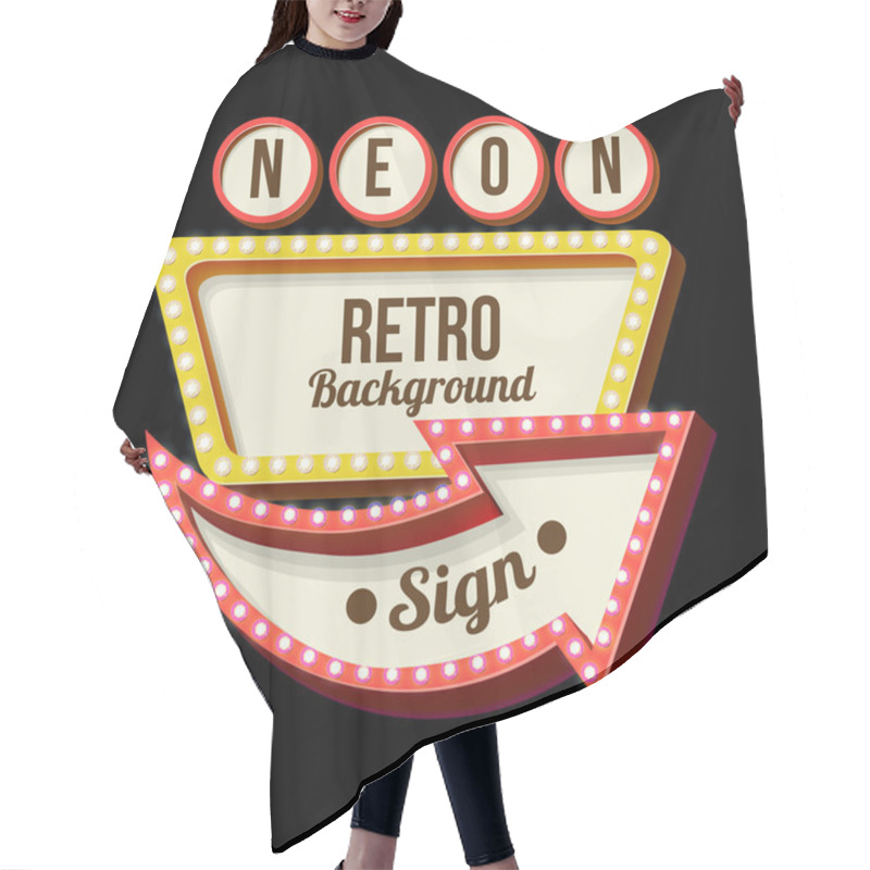 Personality  Night Retro Sign With Lights Hair Cutting Cape