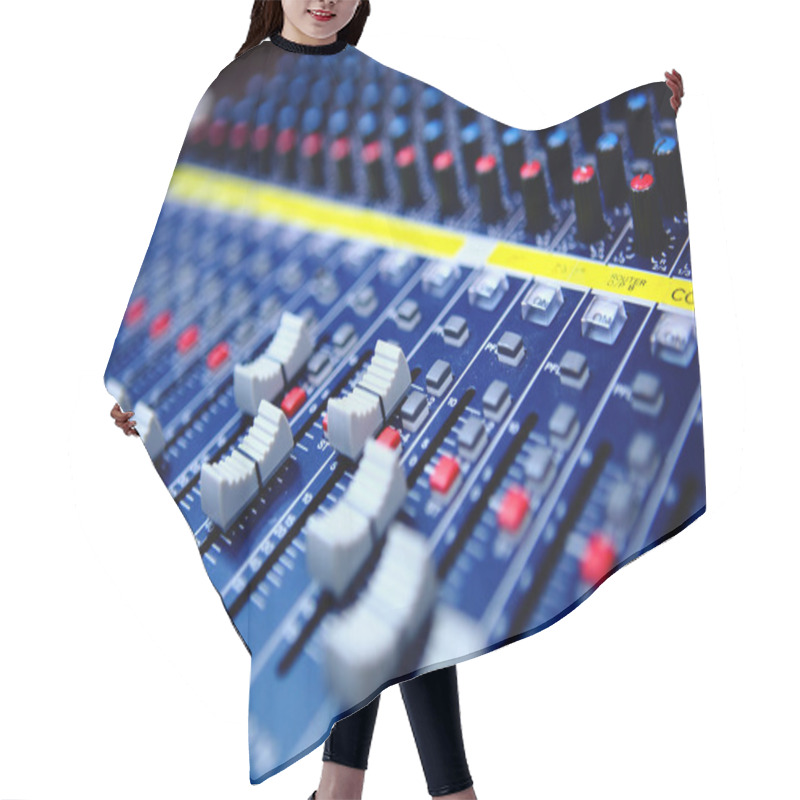 Personality  Controls Of Audio Mixing Console Hair Cutting Cape