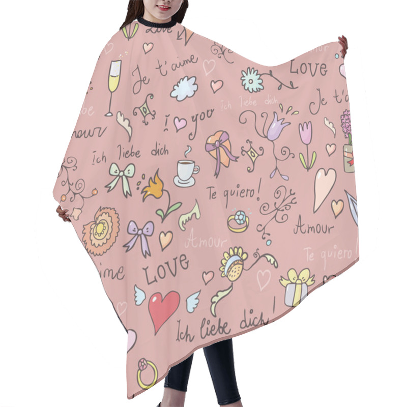 Personality  Love Seamless Background Hair Cutting Cape