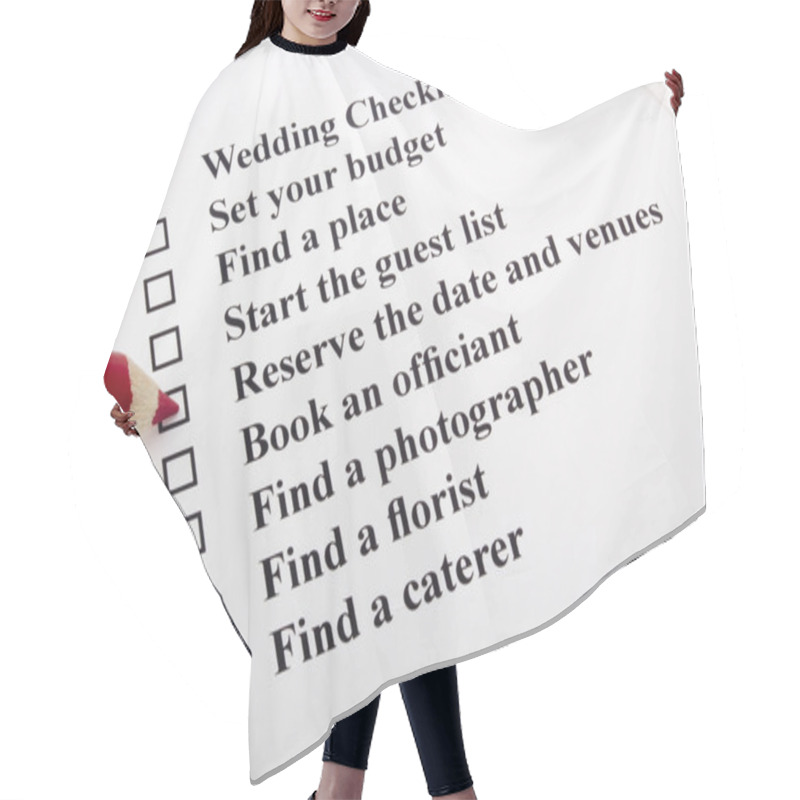 Personality  Wedding Checklist Hair Cutting Cape