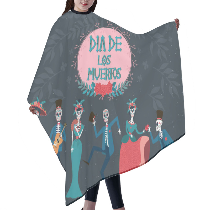 Personality  Day Of The Dead Poster With Dancing Skeleton, Mexican Traditional Holiday. Mexican Wording Translation: 