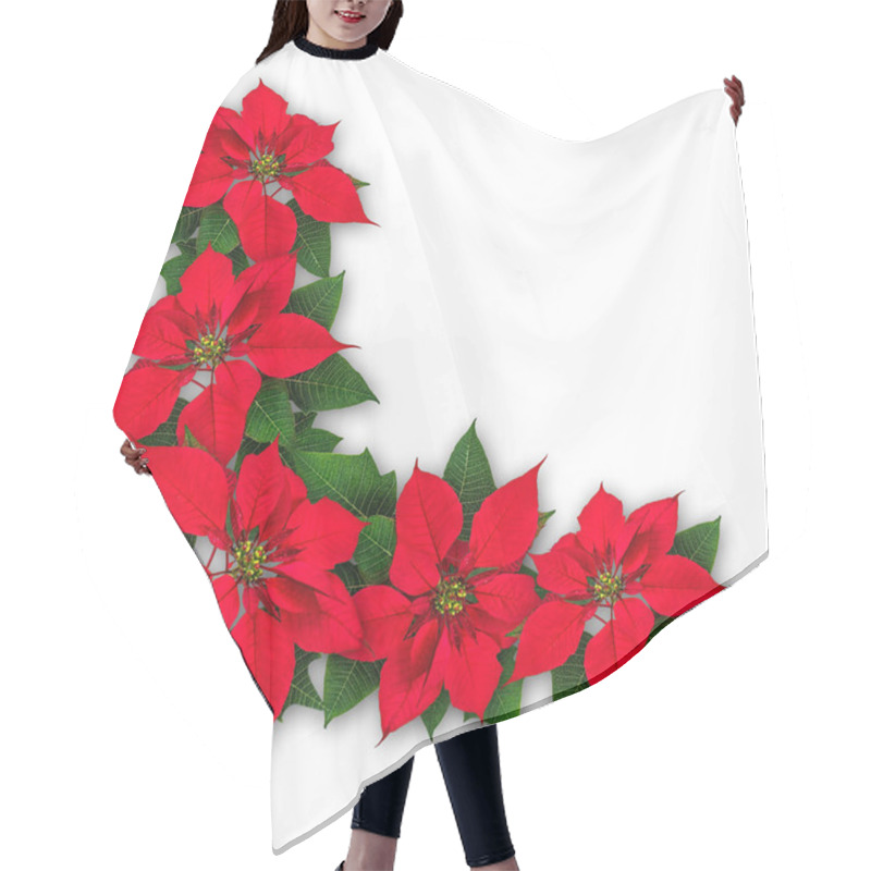 Personality  Poinsettia Flowers Christmas Decoration Hair Cutting Cape