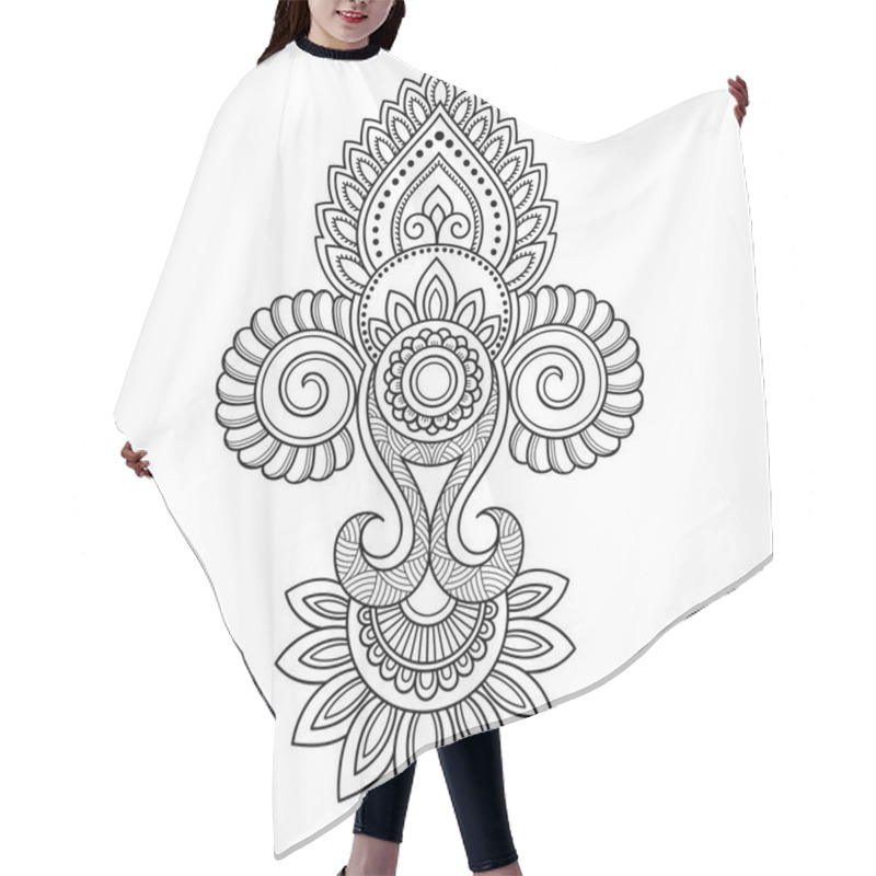 Personality  Henna Tattoo Flower Template In Indian Style. Ethnic Floral Paisley - Lotus. Mehndi Style. Ornamental Pattern In The Oriental Style. Hair Cutting Cape