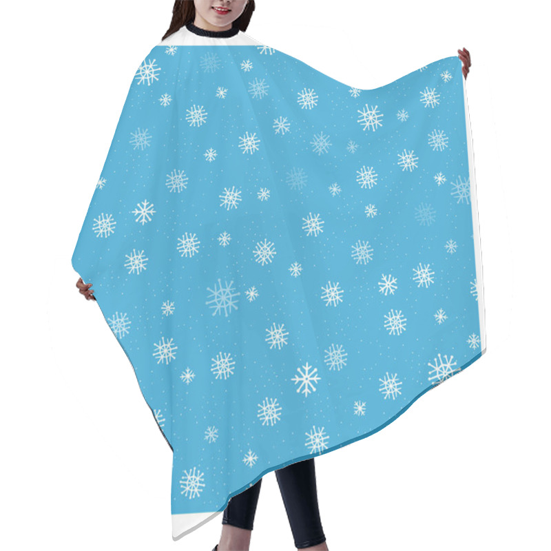 Personality  Winter Seamless Neutral Vector Background With Falling Snowflakes. Hair Cutting Cape