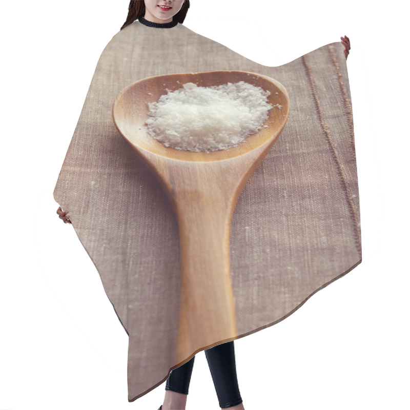 Personality  Wooden Spoon Full Of Sea Salt Flakes Hair Cutting Cape