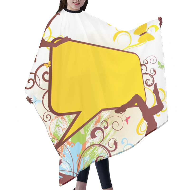 Personality  Spring Scroll With Butterfly And Dancing Girl Hair Cutting Cape