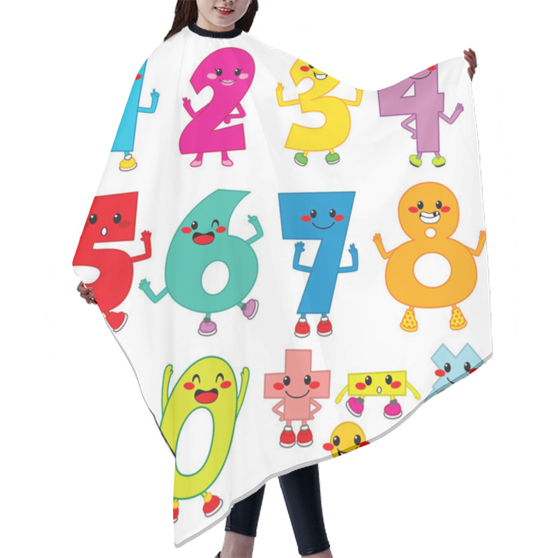 Personality  Funny Cartoon Numbers Hair Cutting Cape