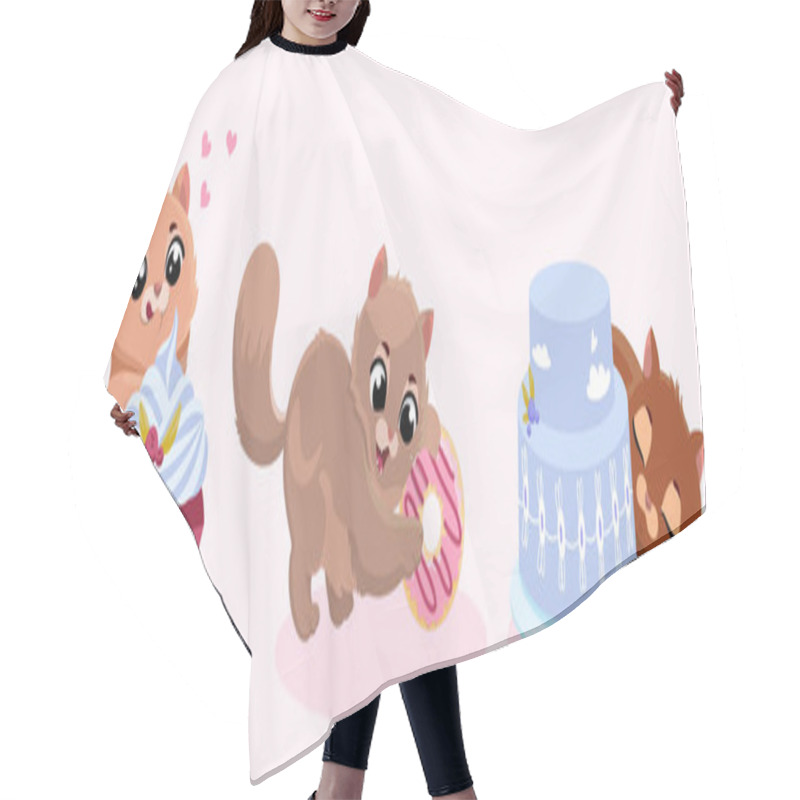 Personality  Cute Little Kitty Hair Cutting Cape