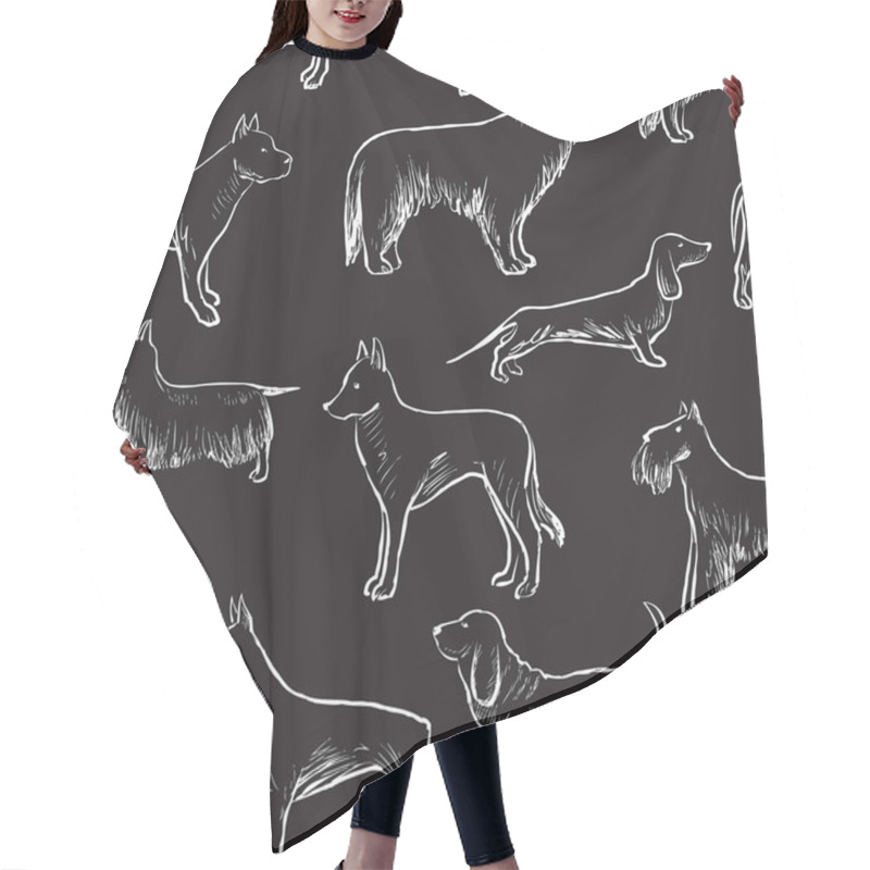 Personality  Silhouettes Of The Various Dogs Hair Cutting Cape