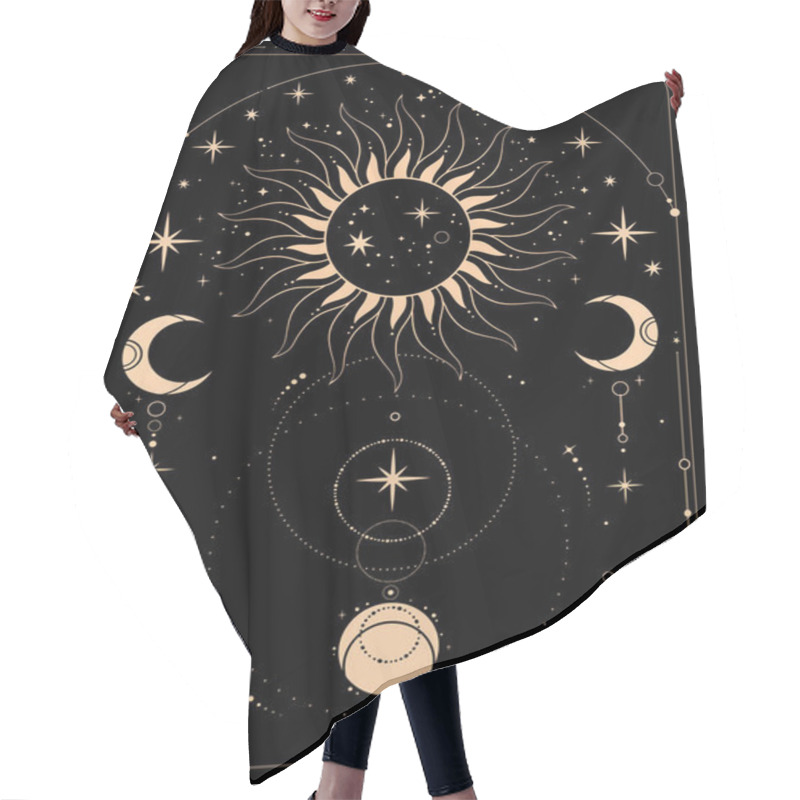 Personality  Gold Esoteric Composition Of Cosmic Elements Hair Cutting Cape