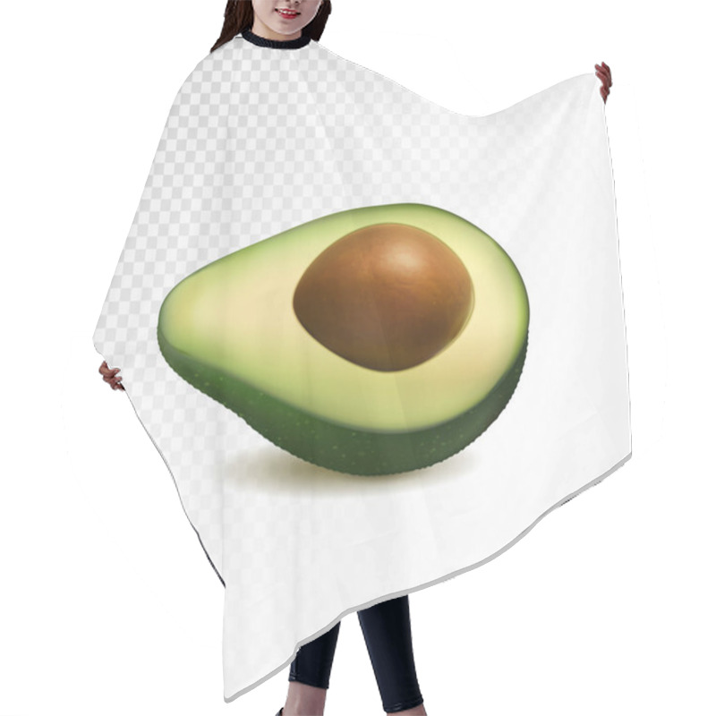 Personality  Half Avocado Fruit Isolated On Transparent Background. Vector Realistic, 3d Illustraton Hair Cutting Cape