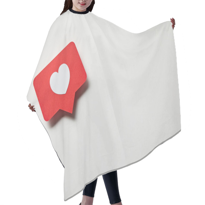 Personality  Red Paper Like Card On White Surface Hair Cutting Cape