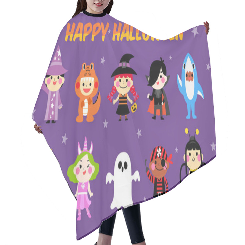 Personality  Halloween Kid Costume Illustration Set Hair Cutting Cape