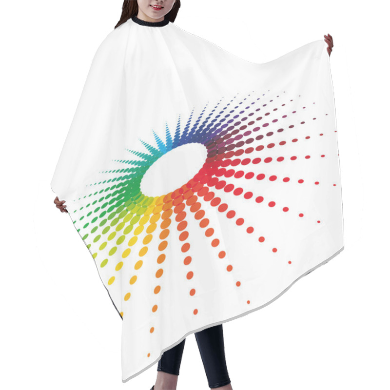 Personality  Spectral Star Of Halftone On A White Background. Hair Cutting Cape