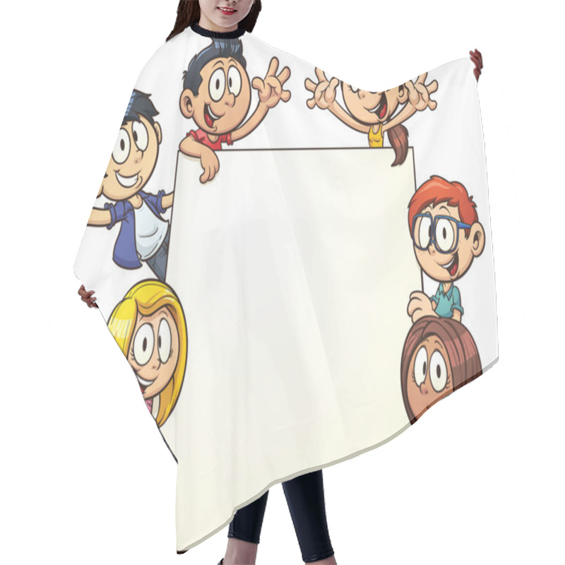 Personality  Kids Holding A Sign Hair Cutting Cape