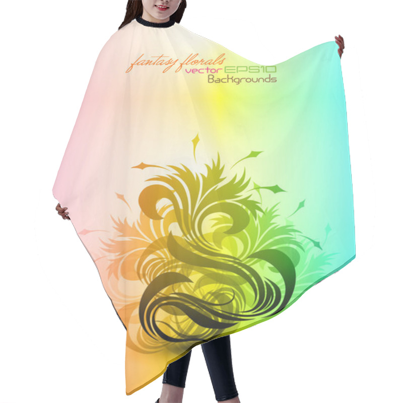 Personality  Fantasy Floral Composition Hair Cutting Cape