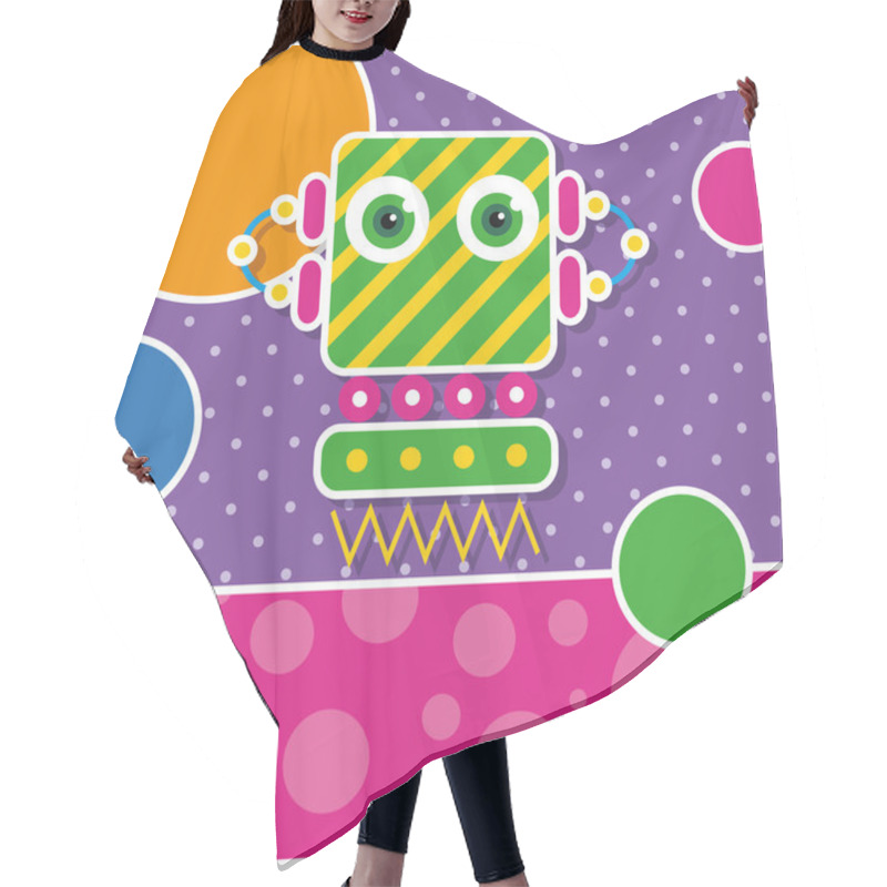 Personality  Cute Robot Greeting Card Hair Cutting Cape