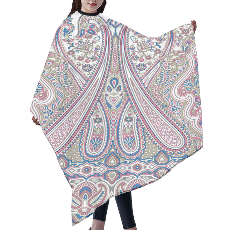 Personality  Seamless Paisley Border Design On White Background Hair Cutting Cape