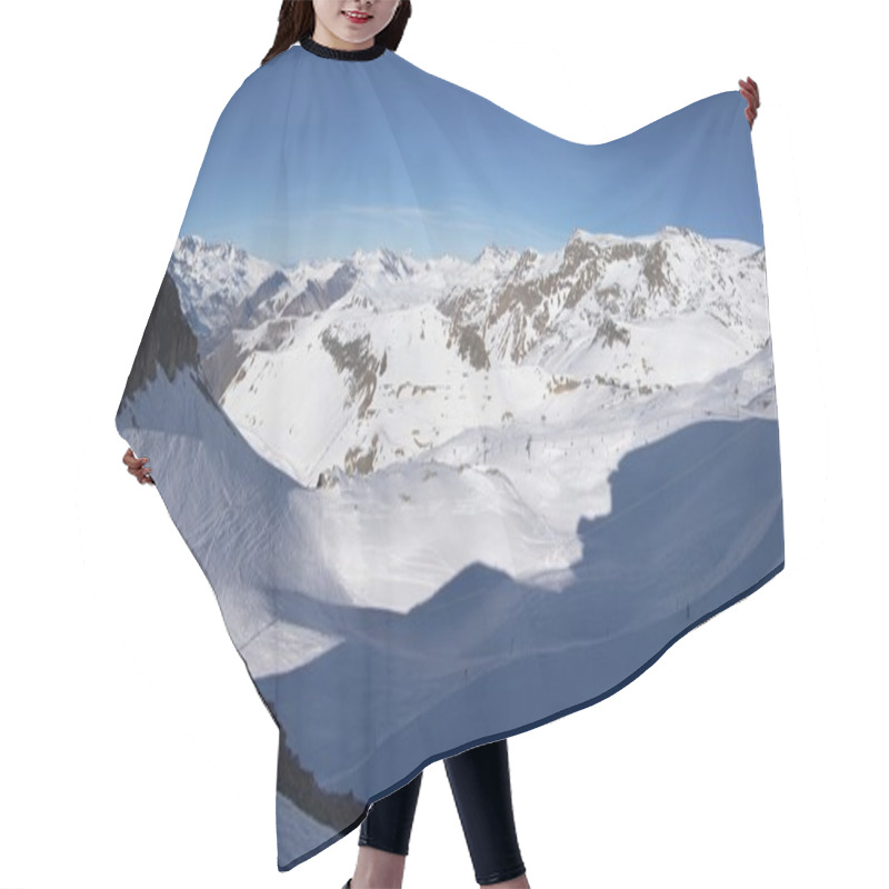 Personality  Panoramic View On Alps Winter Mountains Hair Cutting Cape