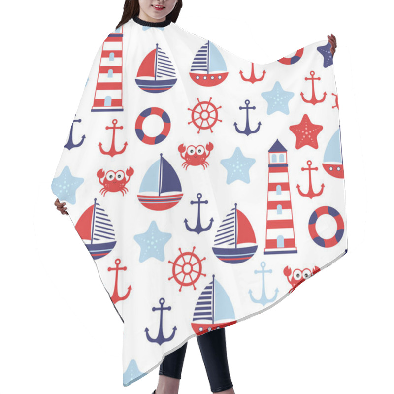 Personality  Nautical Baby Marine Pattern Hair Cutting Cape