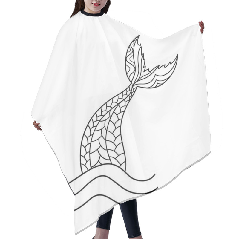 Personality  Hand Drawn Ornamental Mermaid's Tail. Vector Illustration Hair Cutting Cape