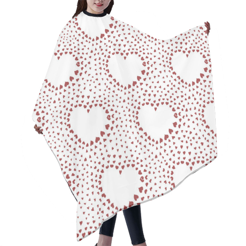 Personality  Seamless Pattern With Little Hearts On A White Background Hair Cutting Cape